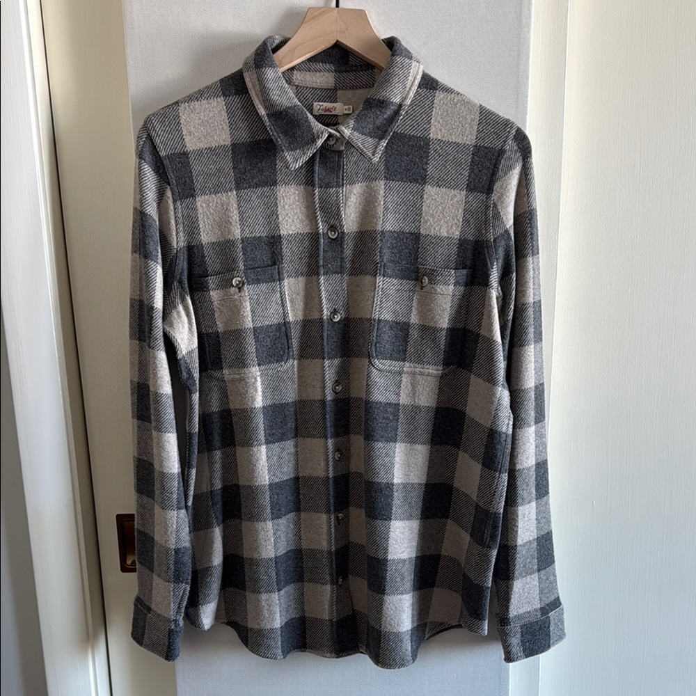 Faherty Tan and Gray Button Down Shirt